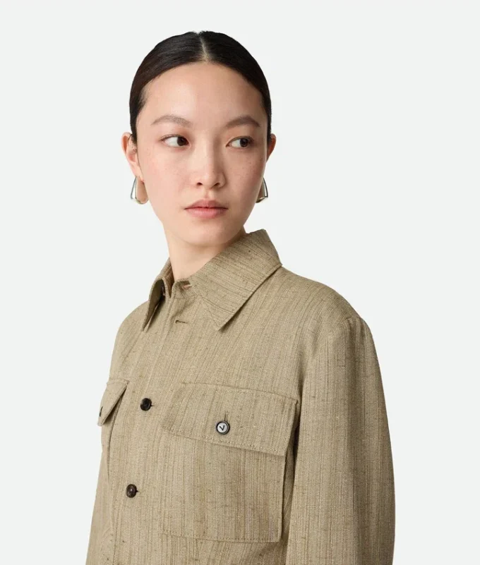 Veste chemise en viscose et soie Veste chemise en viscose et soie