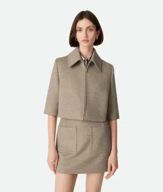 Veste courte en laine et cachemire