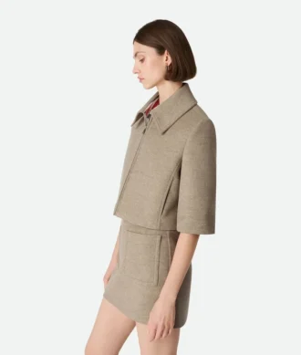 Veste courte en laine et cachemire