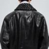 Veste en cuir craquelé