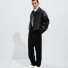 Veste en cuir craquelé