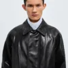 Veste en cuir craquelé