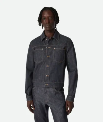 Veste en denim indigo brut