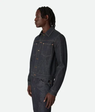Veste en denim indigo brut