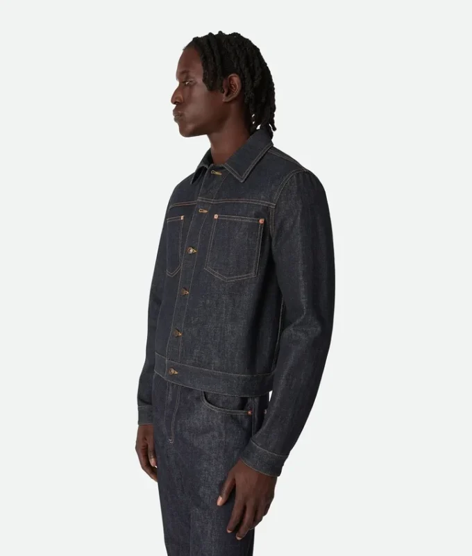 Veste en denim indigo brut