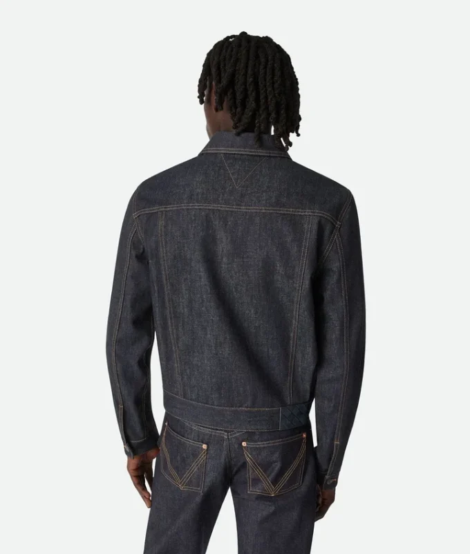 Veste en denim indigo brut