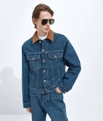 Veste en denim indigo taille moyenne