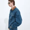 Veste en denim indigo taille moyenne