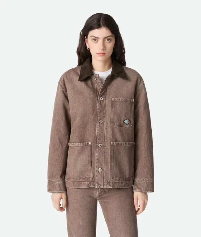 Veste en denim marron Veste en denim marron