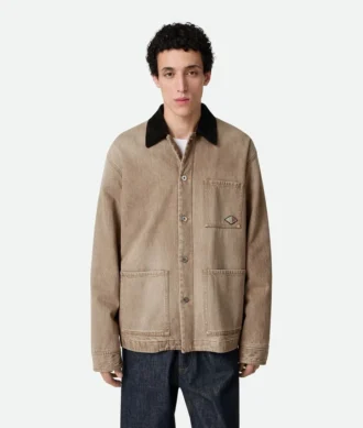 Veste en denim marron