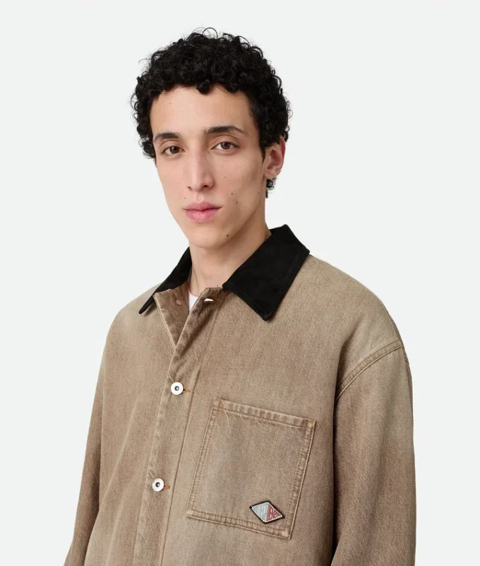 Veste en denim marron