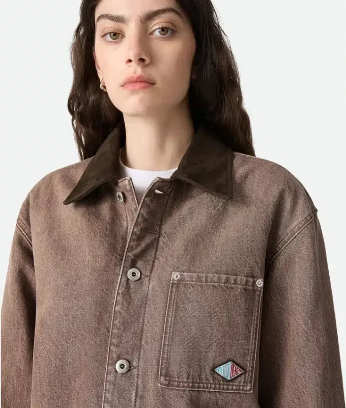 Veste en denim marron Veste en denim marron