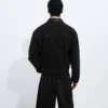 Veste en denim noir délavé