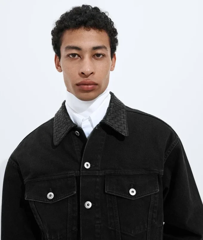 Veste en denim noir délavé