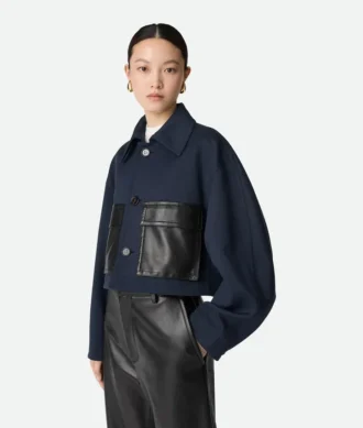 Veste en laine et coton