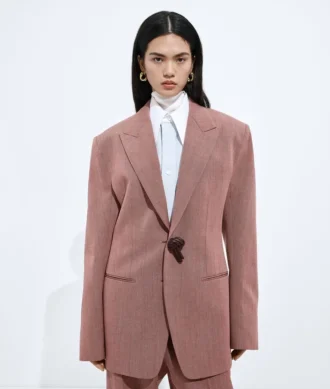 Veste en laine et lin mélangés