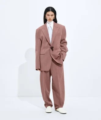Veste en laine et lin mélangés