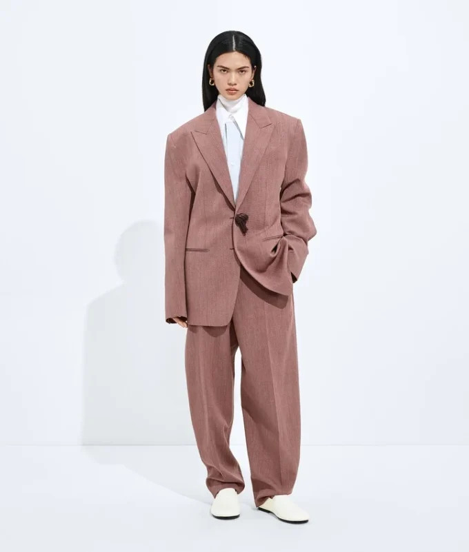 Veste en laine et lin mélangés