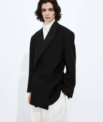 Veste en laine et mohair à fente
