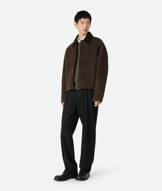 Veste en peau de mouton mérinos feutrée