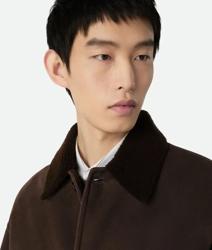Veste en peau de mouton mérinos feutrée